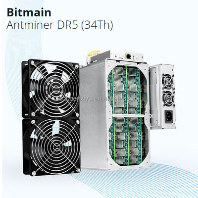 512 Bit Sha256 Bitmain Antminer DR5 34T 1800W DCR Madeni Para Madenciliği Makinesi Dash Miner